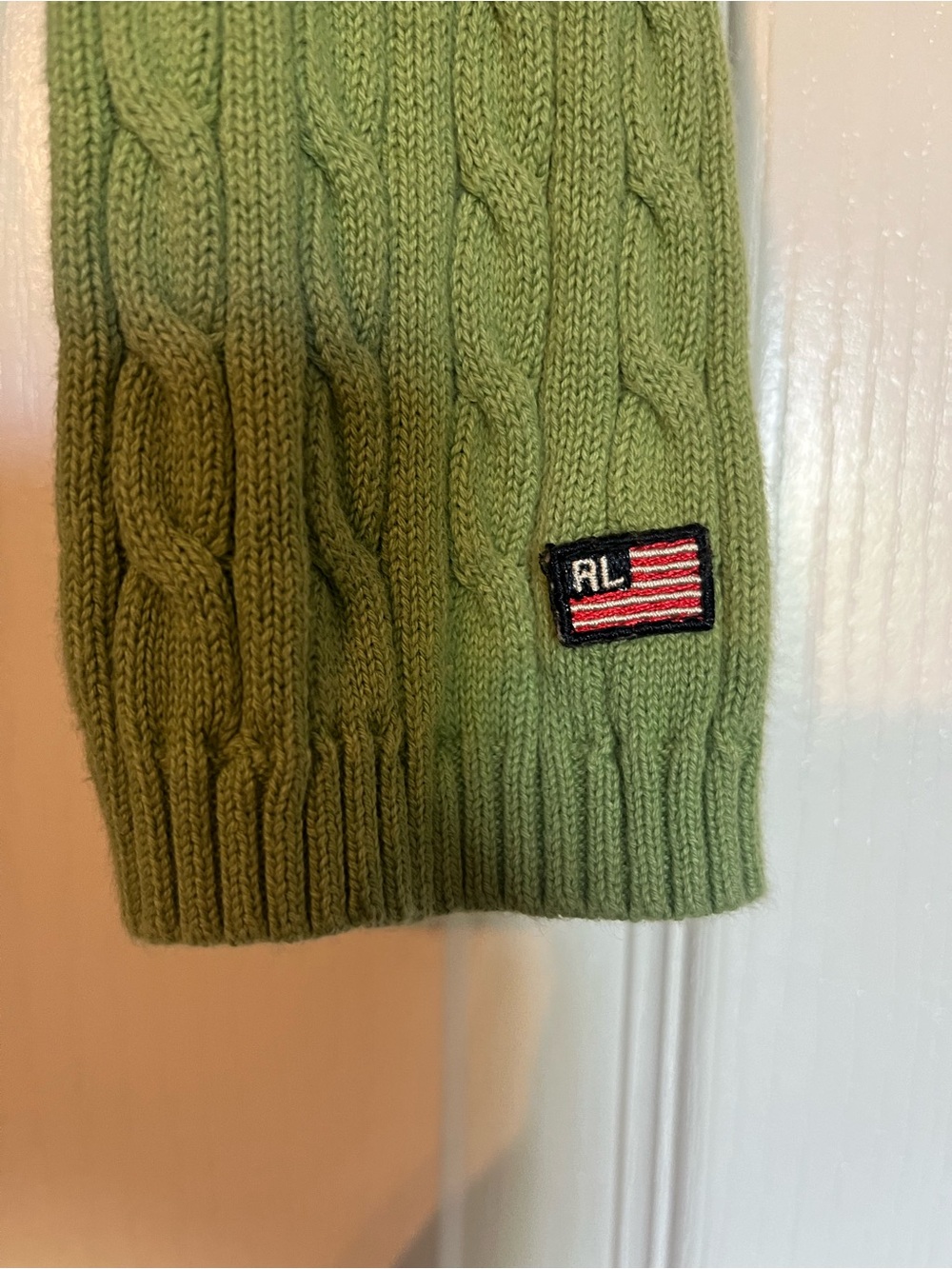 Polo Ralph Lauren Women's Cable Knit Crewneck Sweater - Green 100% cotton - Picture 3 of 5